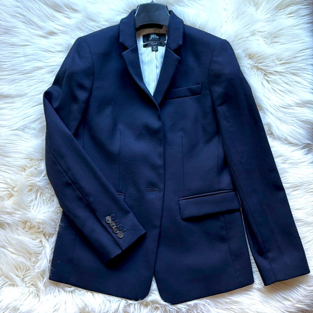 J.Crew Regent Blazer Navy Size 2P Petite EUC
